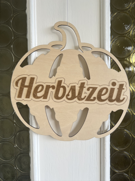 Kürbis Herbstzeit Deko aus Holz